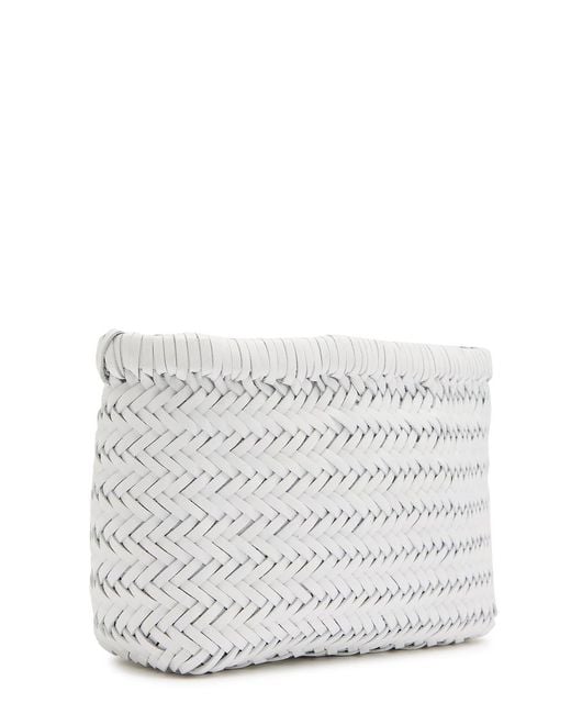Dragon Diffusion Gray Minsu Woven Leather Cross-Body Bag