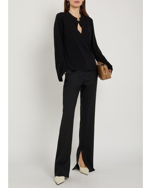 Joseph Black Fabiola Keyhole Jersey Blouse
