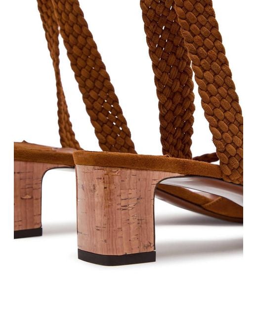 Jimmy Choo Brown Rori 45 Braided Suede Sandals