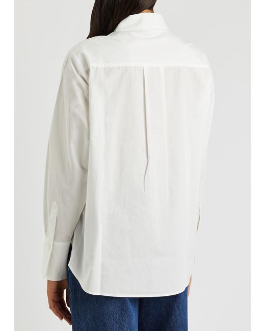 PAIGE White Clemence Cotton-Poplin Shirt