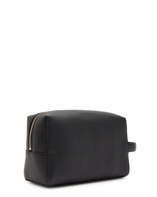 Paul Smith Black Signature Striped Grained Leather Wash Bag for men