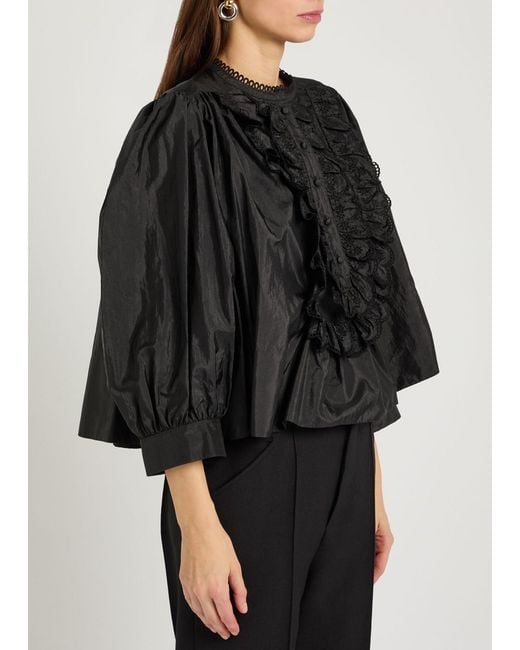 Chloé Black Ruffled Shell Blouse