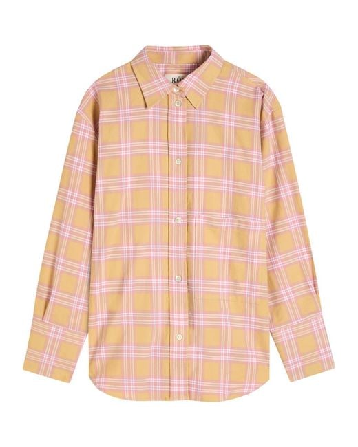Rohe Pink Checked Flannel Overshirt