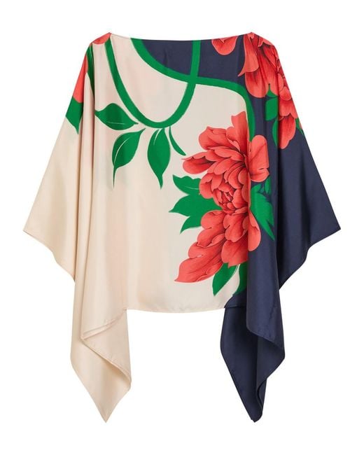 LaDoubleJ Multicolor Foulard Floral-Print Silk Top