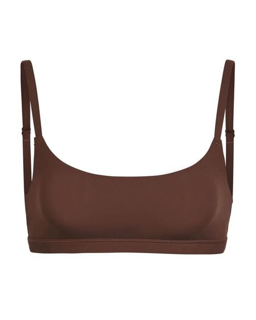 Skims Brown Stretch-Jersey Scoop Bralette