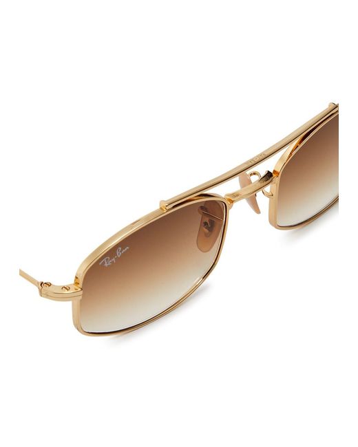 Ray-Ban White Narrow Aviator-style Sunglasses