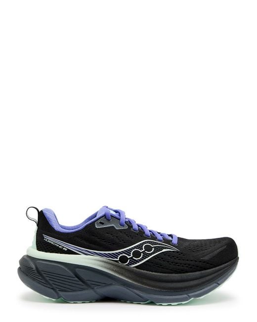 Saucony Black Hurricane 25 Mesh-Knit Sneakers