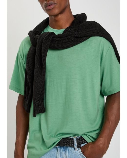 Studio Nicholson Green Wool-Jersey T-Shirt for men