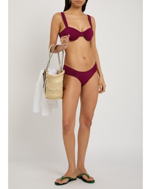 Away That Day Purple Naxos Ruched Bikini Briefs