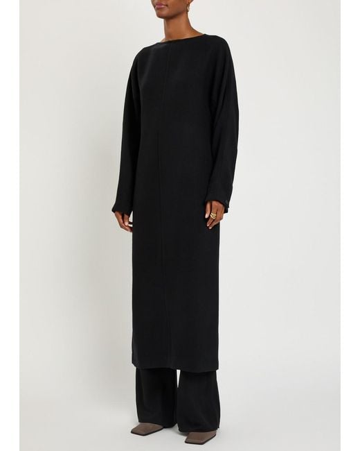 Studio Nicholson Black Cali Wool-Blend Midi Dress