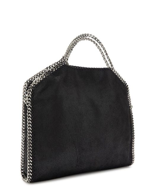 Stella McCartney Black Falabella 3 Chain Faux Suede Tote Bag