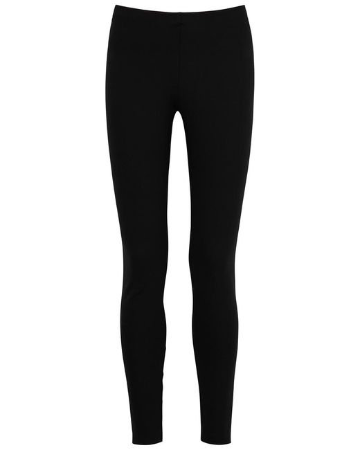 The Row Black Woolworth Stretch-Jersey Trousers