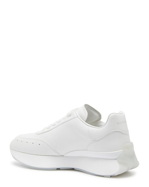 Alexander McQueen White Sprint Runner Panelled Leather Sneakers