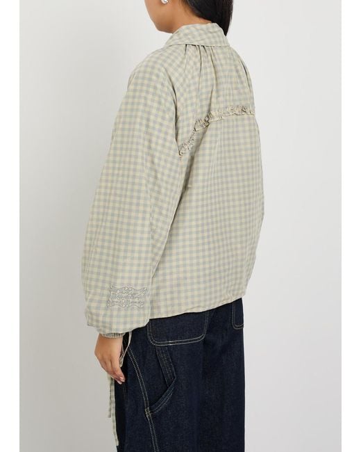 Damson Madder Natural Lailah Gingham Woven Bomber Jacket
