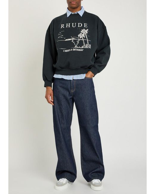 Rhude Black I Need A Getaway Printed Cotton Sweatshirt for men