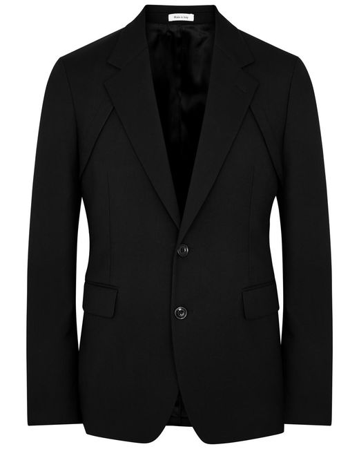 Alexander McQueen Black Harness Wool Blazer for men