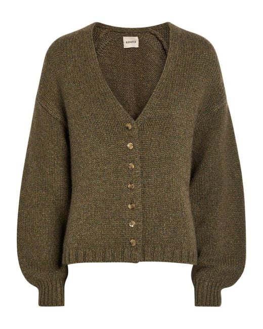 Khaite Green Axel Cashmere Cardigan