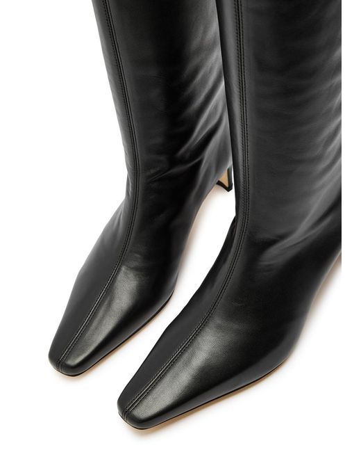 Staud Black Wally Leather Knee-High Boots