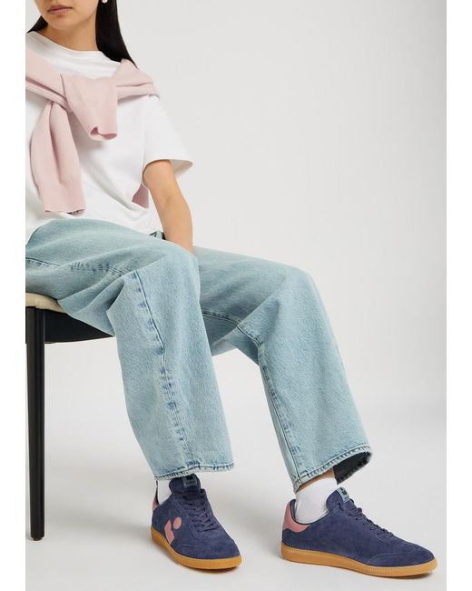 Isabel Marant Blue Bryce Suede Sneakers