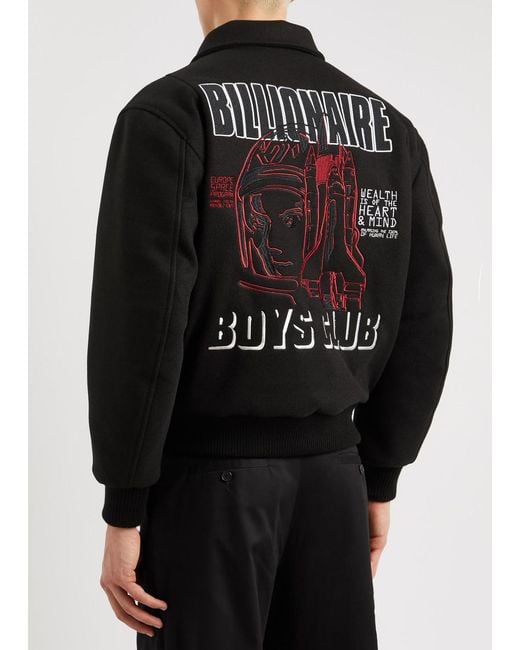 BBCICECREAM Black Appliquéd Felt Varsity Jacket for men