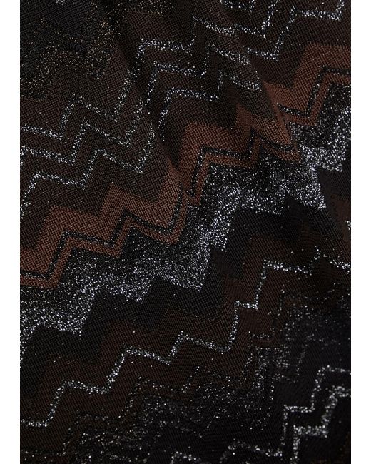 Missoni Black Zigzag-intarsia Metallic Fine-knit Maxi Dress