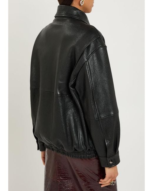 Nour Hammour Black Doran Leather Jacket