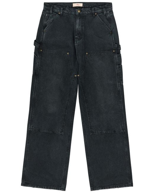 CHERRY LA Blue Panelled Wide-Leg Jeans for men