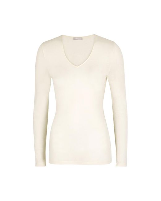 Hanro White Wool And Silk-Blend Top