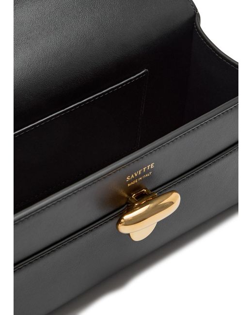 SAVETTE Black Symmetry Chain Leather Pochette