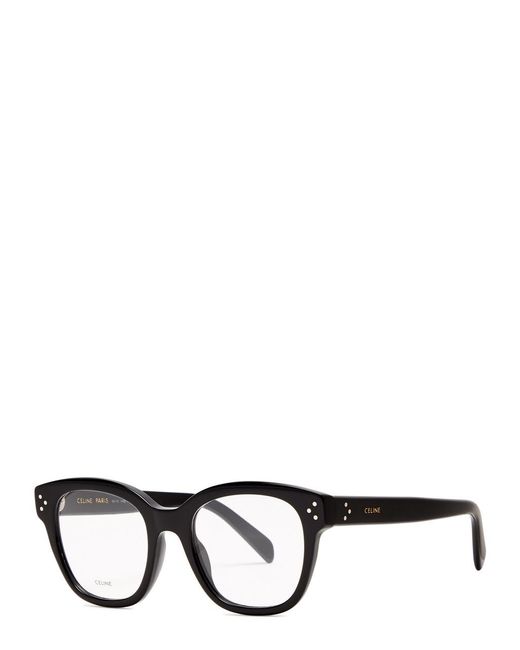 Céline Black Square-Frame Optical Glasses, Glasses, Can Be Fitted With Prescription Lenses, Designer-Engraved Arm