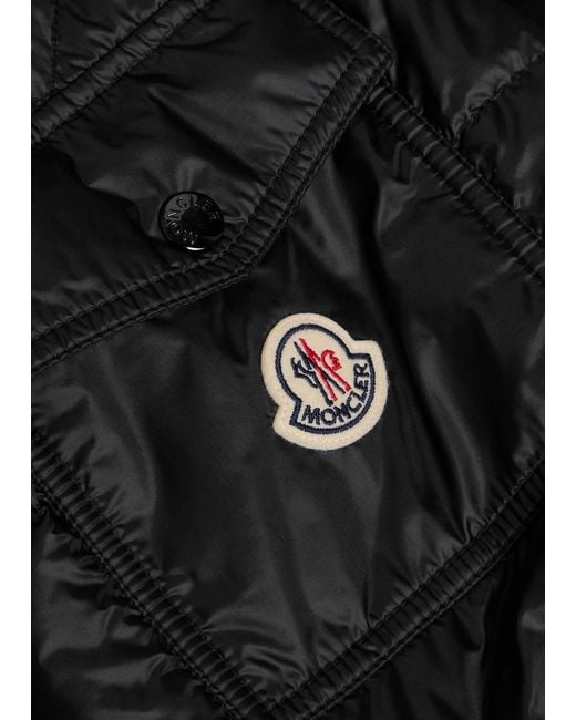Moncler Black Najan Quilted Hooded Shell Jacket for men