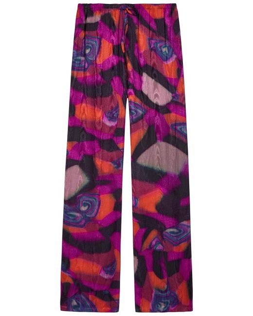 Dries Van Noten Red Puvis Printed Woven Trousers