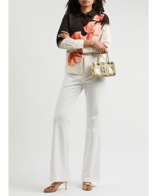 Alice + Olivia White Teeny Bootcut Stretch-Jersey Trousers