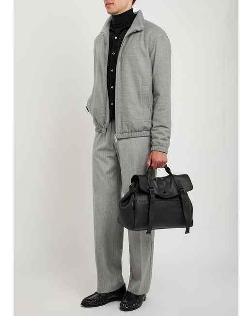 Lardini Gray Wool And Silk-Blend Trousers for men