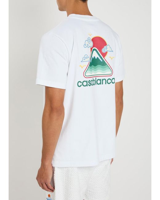 【CASABLANCA】Montage OnduleeプリントコットンTシャツ Montagne Ondulee T-Shirt | Casablanca Paris