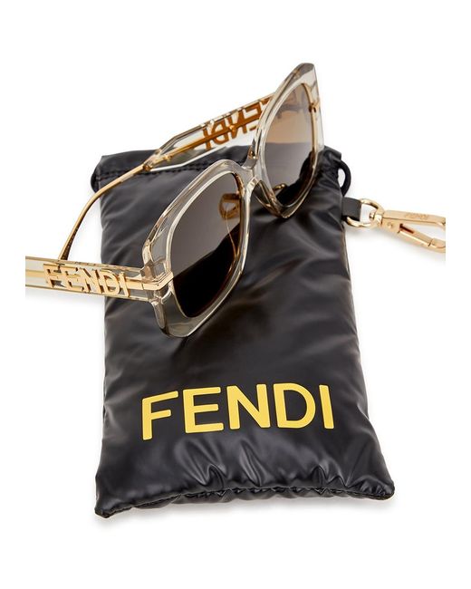 Fendi Metallic Graphy Oversized Sunglasses