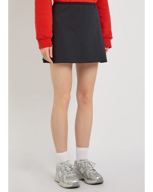 Spense Black Court Piqué Ponte Mini Tennis Skirt