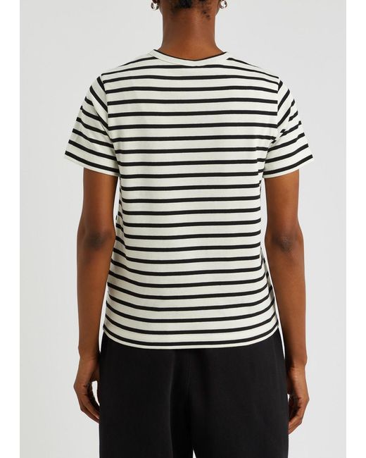 Moncler Black Striped Logo-embroidered Cotton T-shirt
