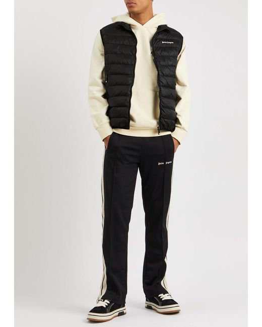 Palm Angels Black Logo Quilted Shell Gilet for men