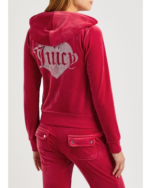 Juicy Couture Red Robertson Logo Velour Sweatshirt
