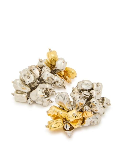 Dries Van Noten Metallic Beaded Drop Earrings