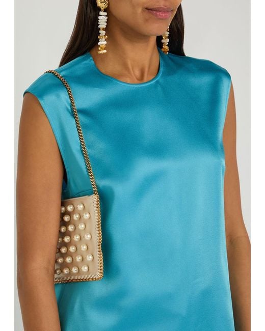 Stella McCartney Blue Sleeveless Satin Top