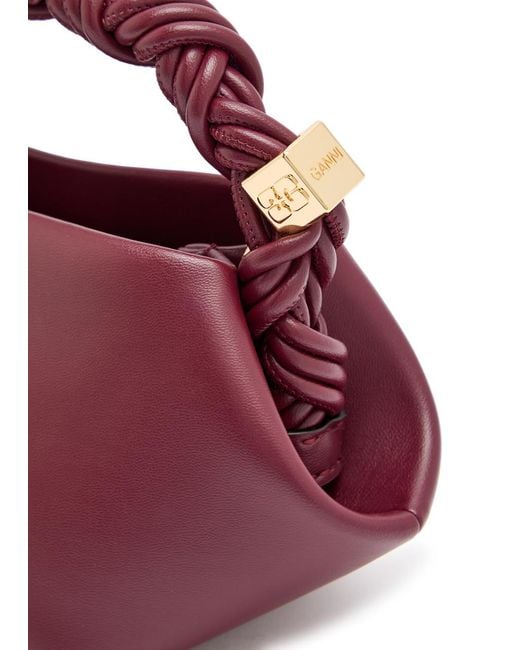 Ganni Purple Bou Mini Leather Top Handle Bag