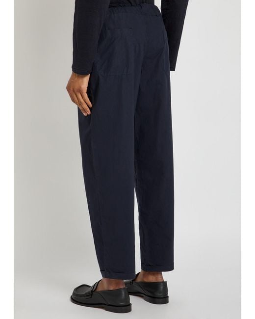 Labo.art Blue Tapered-Leg Cotton Poplin Trousers for men
