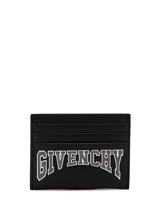 Givenchy Logo Leather Card Holder in Black | Lyst