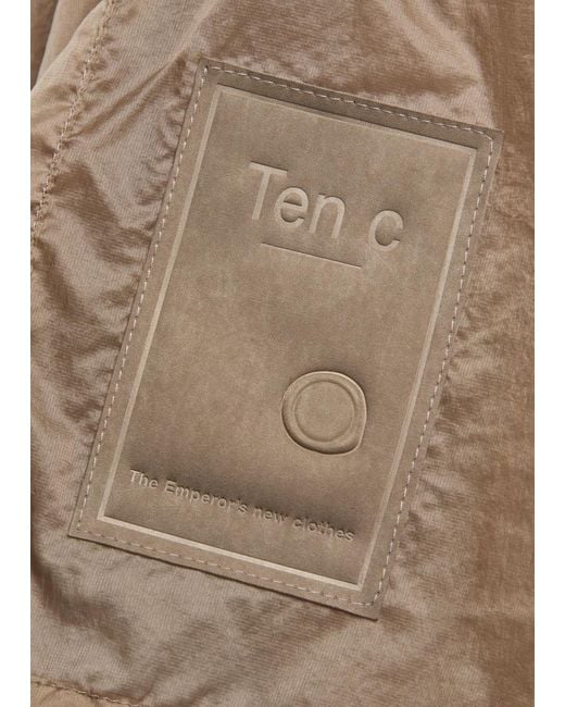 C P Company Brown Skye Panelled Shell Jacket for men