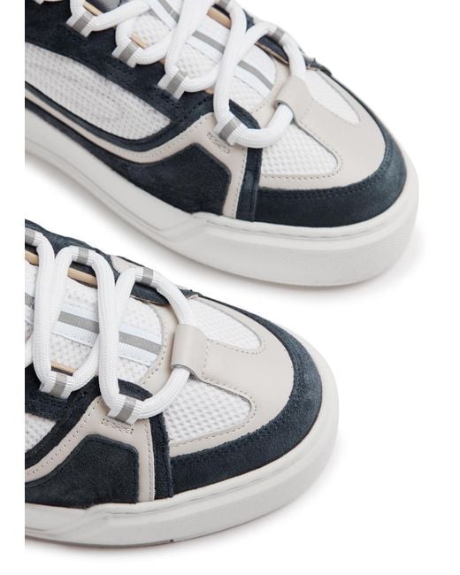 Cleens White Essential Skate Evo Panelled Mesh Sneakers for men