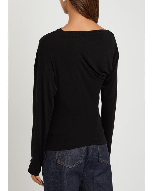 Vivienne Westwood Black Hebo Asymmetric Long-Sleeve Knit Top