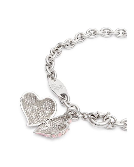 Vivienne Westwood Pink Valentines Heart Locket Necklace
