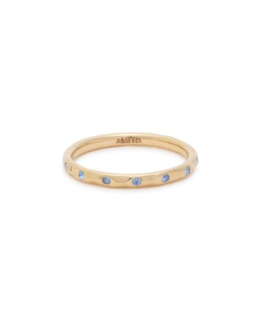 Astrid & Miyu White Sapphire-Embellished 18Kt-Plated Ring